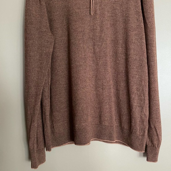 Raffi The Palmer Pullover Wool Sweater Sz XXL Long Sleeve Quarter Zip Mock Neck - Picture 6 of 16